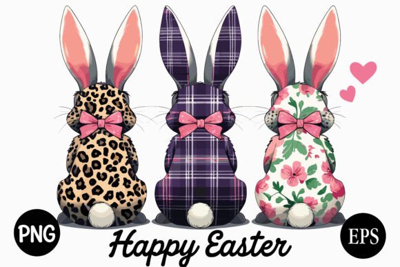 Download Cute Easter Bunny Trio Clipart Set - Premium Resources
