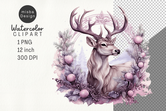 Download Vintage Christmas Deer Clipart PNG - Deer clipart png Collection