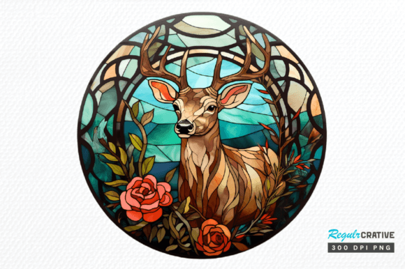 Download Stained Glass Christmas Deer Clipart Png - Deer clipart png Collection