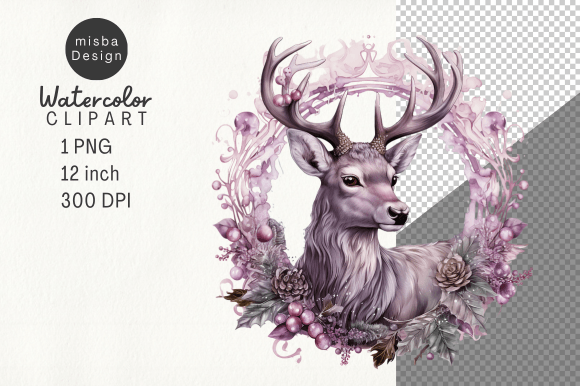 Download Vintage Christmas Deer Clipart PNG - Deer clipart png Collection