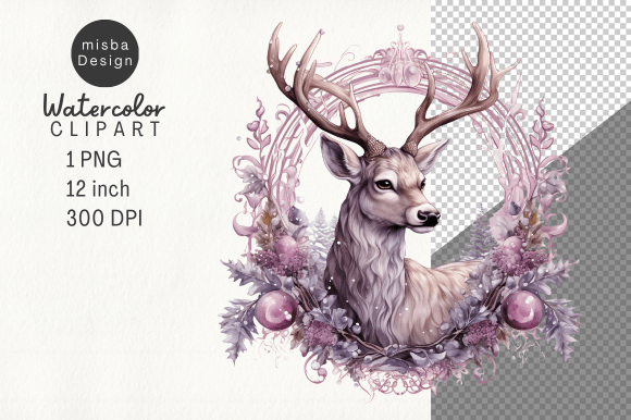 Download Vintage Christmas Deer Clipart PNG - Deer clipart png Collection