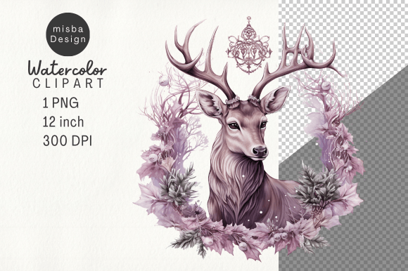 Download Vintage Christmas Deer Clipart PNG - Deer clipart png Collection