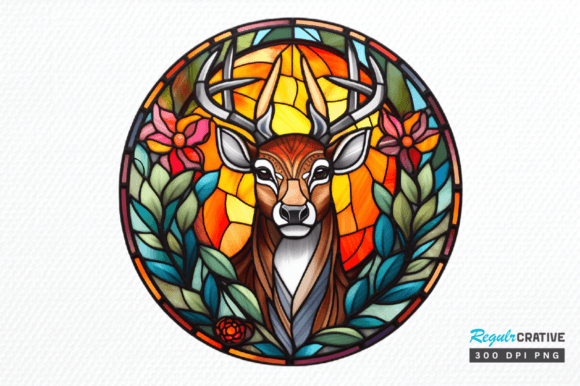Download Stained Glass Christmas Deer Clipart Png - Deer clipart png Collection